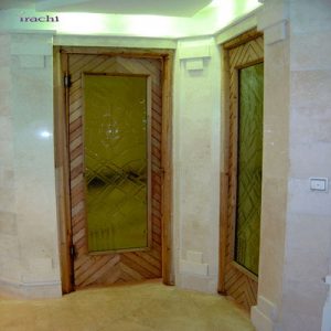شیشه-بافت-دار-در-درب-چوبی